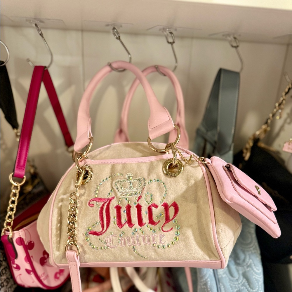 Juicy Couture Dreamy Juicy in Pink and Cream Satchel/Shoulder/Crossbody Bag